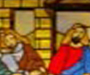 'the last supper' stained glass feature behind bar